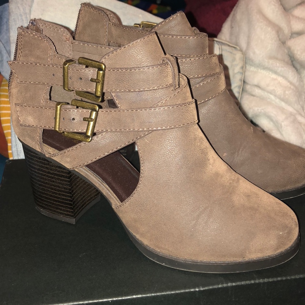 Brown ankle booties